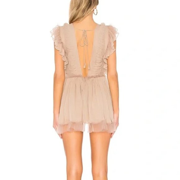 Revolve - Tularosa - Amelia Dress - Mauve Ruffled Mini Dress - Picture 2 of 5